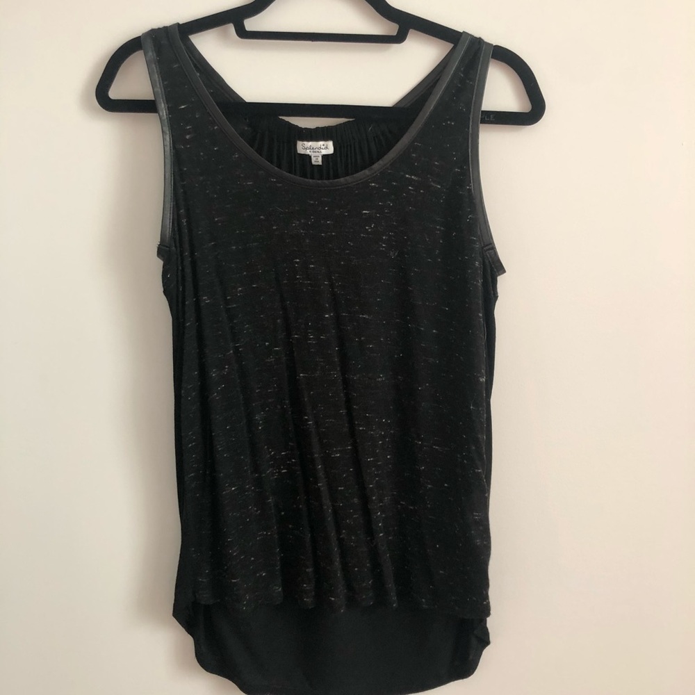 Splendid tank top with leather trim
